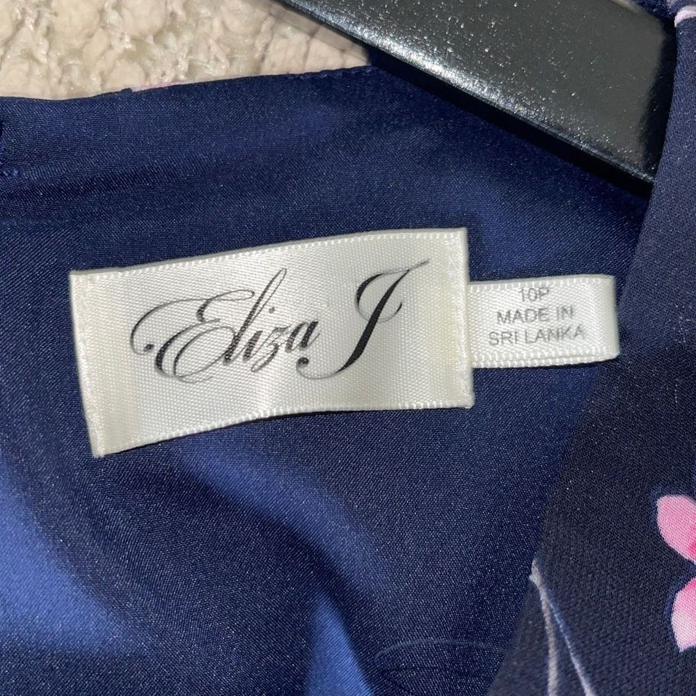 Eliza J High-Low Maxi dress Navy Blue and Cherry Blossom floral Size 10P NWOT - Picture 9 of 12